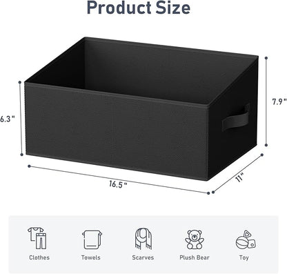 DIMJ Closet Storage Bins 8 Pack - Fabric Storage Baskets for Shelves, Large Clothes Organizers with Handles, Trapezoid Shelf Organization Storage Cubes for Purse, Toys, Books, Towel, Clothes - Image 2