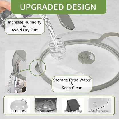 Microwave Splatter Cover with Water Steamer for Food - 10 Inch Steam Microwave Splatter Guard with Handle Plate Covers for Heating Food Splash Oven Lid with Built in Steamer