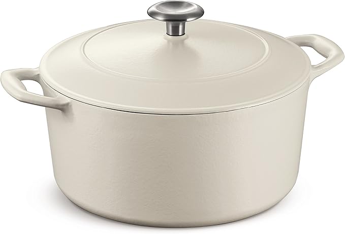 Tramontina Bestow Enameled Cast Iron Dutch Oven Pot with Lid, Round 5.5-quart, Matte White - Image 2