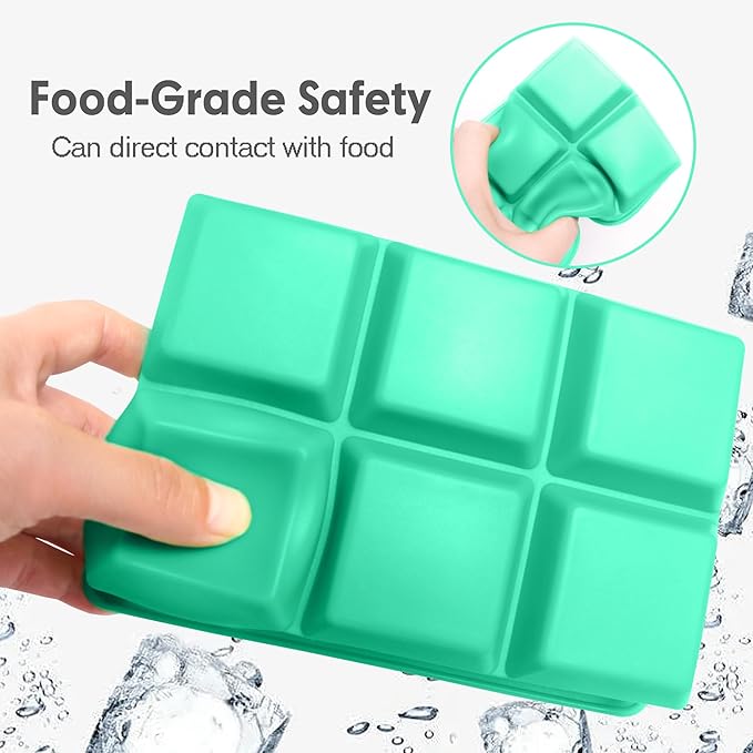 Excnorm Silicone Ice Cube Trays 3 Pack - Large Size Silicone Ice Cube Molds with Leak Proof Removable Lid Square Ice Cube Tray And BPA Free for Cocktail,Whiskey, Stackable Flexible Ice - Image 4