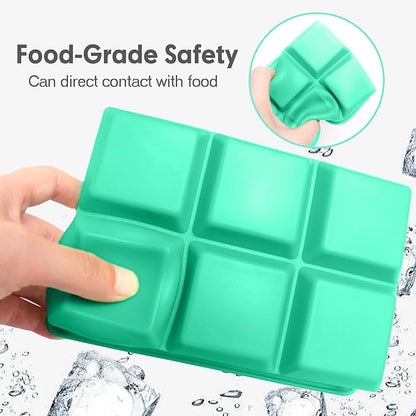 Excnorm Silicone Ice Cube Trays 3 Pack - Large Size Silicone Ice Cube Molds with Leak Proof Removable Lid Square Ice Cube Tray And BPA Free for Cocktail,Whiskey, Stackable Flexible Ice - Image 4