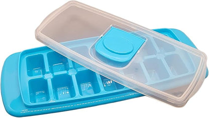 Handy Housewares Anti-Spill 14-Cubes Covered Ice Cube Tray with Easy Flip and Fill Lid (3-pack)
