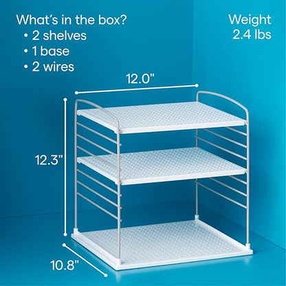 YouCopia UpSpace Cabinet Box Organizer, Adjustable Kitchen and Pantry Shelf for Plastic Wrap and Foil Storage, Extra Large, White - Image 4