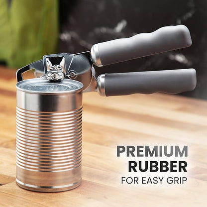 Zulay Kitchen Heavy Duty Stainless Steel Can Opener Manual with Bottle Opener - Rust Proof Manual Can Opener With Turn Knob & Comfy Soft Grip Handles - Gray - Image 8