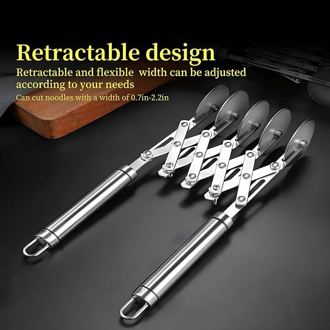 5-Wheel Professional Pastry Cutter - Stainless Steel Pizza & Dough Tool, Multi-Use Kitchen Utensil for Baking, Lattice Cutting, Cookie Dividing - Heavy Duty Pastry Wheel with Ergonomic Handle - Image 6