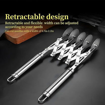 5-Wheel Professional Pastry Cutter - Stainless Steel Pizza & Dough Tool, Multi-Use Kitchen Utensil for Baking, Lattice Cutting, Cookie Dividing - Heavy Duty Pastry Wheel with Ergonomic Handle - Image 6