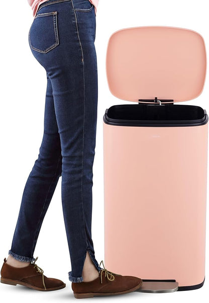 happimess HPM1011F Curtis 8-Gallon Step-Open Trash Can, Fingerprint Resistant, Modern, Minimalistic for Home, Kitchen, Laundry Room, Office, Bedroom, Bathroom, Flamingo Pink - Image 6