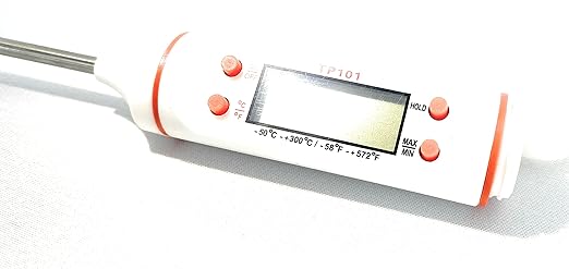 2-in-1 Digital Kitchen Thermometer - Waterproof for Meat, Soup, Tea; Switchable with Backlight for BBQ & Home Brewing