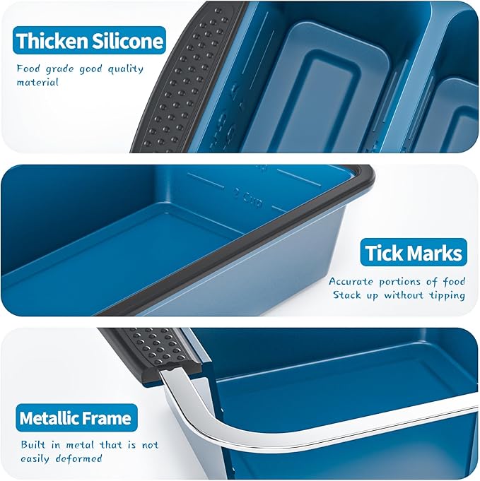 GORCI Silicone Freezer Tray With Lid, 2 Large 4 Cup Large Soup Freezer Molds Container for Meal Prepping, Ice Cube Tray, Perfect for Storing Leftovers, Sauces, Lasagna, 2-Pack - Image 5