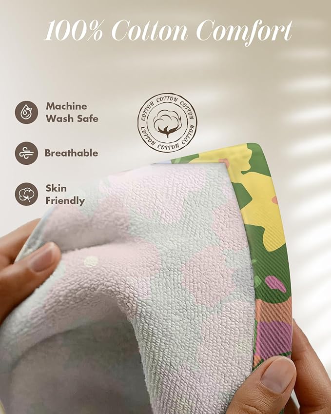 Miss Adola 270 GSM Cotton Kitchen Towels, Oven Mitt and Pot Holder - 4 Pack Kitchen Decor and Accessories Set Spring Cute Farmhouse Boho Quilted Lining Heat Resistant Set with Hanging Loop, Cat Flower - Image 4