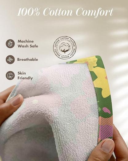 Miss Adola 270 GSM Cotton Kitchen Towels, Oven Mitt and Pot Holder - 4 Pack Kitchen Decor and Accessories Set Spring Cute Farmhouse Boho Quilted Lining Heat Resistant Set with Hanging Loop, Cat Flower - Image 4