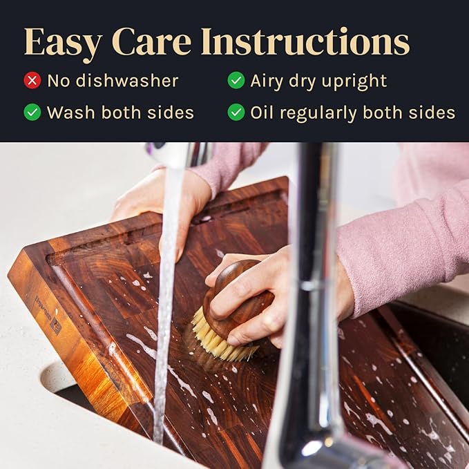 Mevell Walnut Wood Cutting Board for Kitchen, Reversible Wooden Chopping Board With Juice Grooves, Made in Canada (Walnut, 18x12x1.5) - Image 5