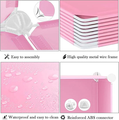 AWTATOS Cube Storage Organizer Protable Closet Organizers and Storage for Kids DIY Stackable 12 Cube Storage Shelves Clothes Organizer for Bedroom, Home, Pink - Image 6