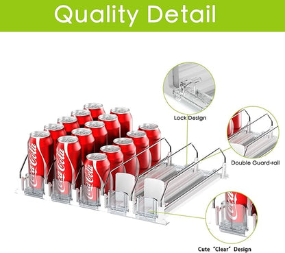 Drink Organizer for Fridge,Self Pushing Fridge Drink Organizer,Automatic Drink Dispenser for Fridge-Holds up to 25 Cans - Image 5