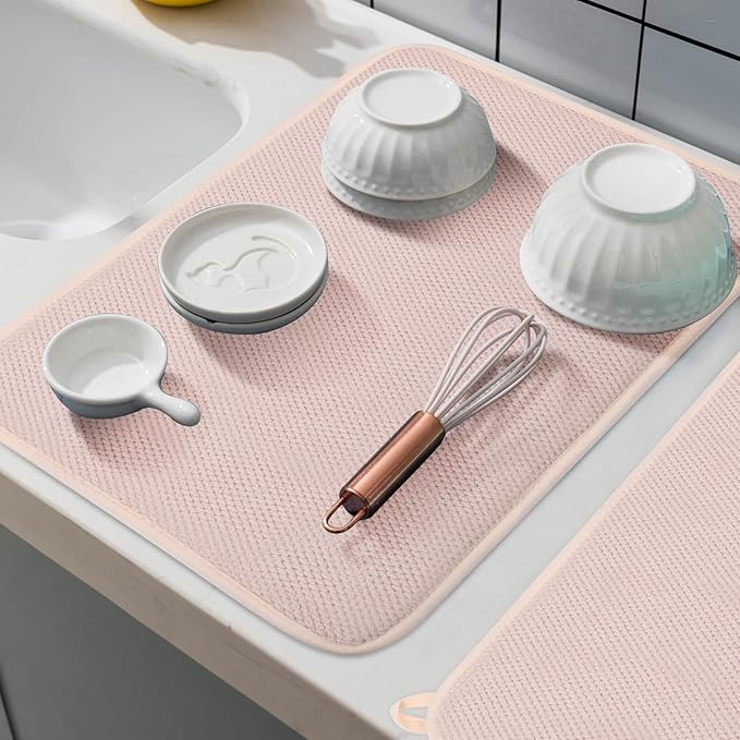 GeeRic Microfiber Dish Drying Mat Happy New Year, Super Absorbent Kitchen Dish Drying Pad for New Year Gift, Reversible for Countertop, 17.8 * 23.6 inch Beige - Image 6