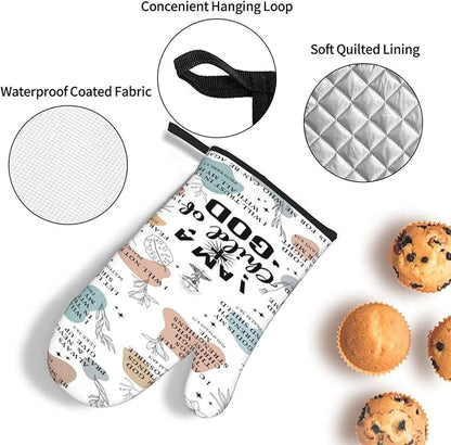 Christian Oven Mitts and Pot Holders Sets of 3, Heat Resistant Godmother Kitchen Gloves Hot Pads, Kitchen Cooking Baking Gifts for Women Cooks Bakers,Christian Gifts for Women Cooking Lover - Image 5