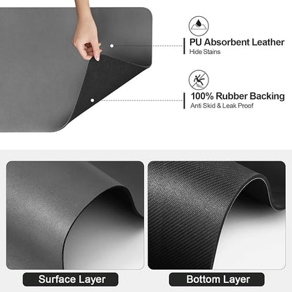 Ecotrim - Dish Drying Mat for Kitchen Counter | Coffee Bar Mat for Countertops | Heat Resistant Drainer Mat with Non-slip Rubber Backed | Hide Stain Kitchen Absorbent Draining Mat | Dark Grey 18"x24" - Image 5