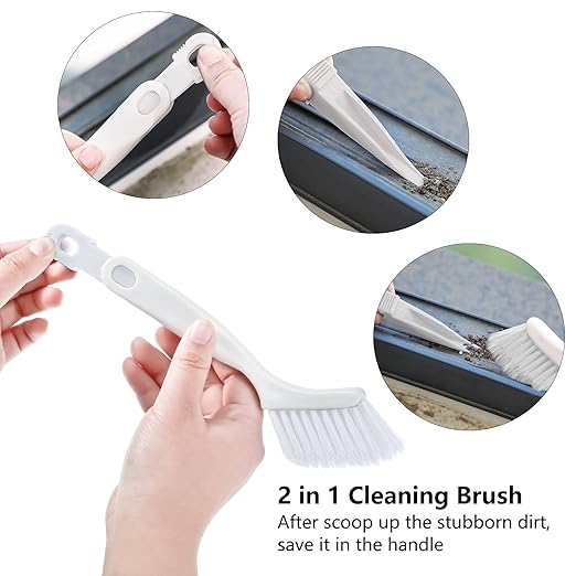 Patelai 4 Pieces Cleaning Brush Sets Small Scrub Brush Household Use for Cleaning Bottle Sink Kitchen Sink Corner Dish Edge Grout Bathroom Sliding Door Window Track(White) - Image 4