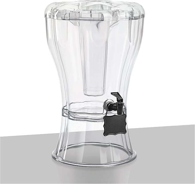 Buddeez 3.5 Gallon Clear Drink Dispenser - Built In Ice Cone and Spigot for Easy Pouring - Party-Perfect Serving Station with Chalk Board Tag - Image 7