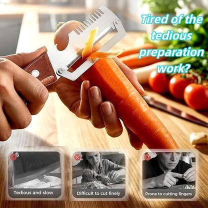 NEW Premium Vegetable Peeler with Wooden Handle and Bottle Opener: 2-in-1 Stainless Steel Kitchen Tool for Fruit Apple Potato Pumpkin Papaya (1Pack) - Image 5