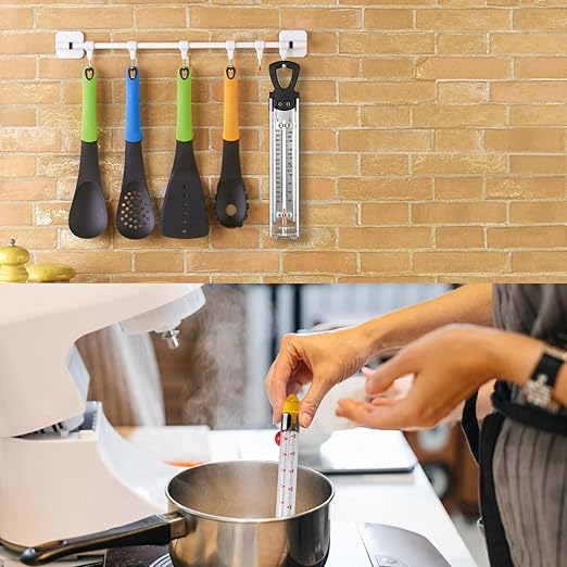 2026 Upgraded Candy Thermometer with Pot Clip and Hanging Hook, Stainless Steel Deep Fry Oil Thermometer Instant Read Cooking Thermometer for Food, Oil/Candy/Fry/Jam/Sugar/Syrup/Jelly Food Thermometer