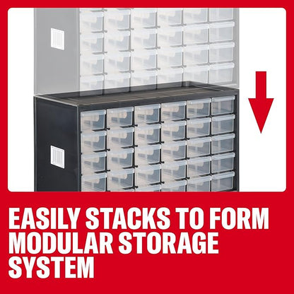 CRAFTSMAN Storage Organizer, 30 Small Drawer Modular Storage System, Easily Stackable, Plastic, Black, White (CMST40730) - Image 5