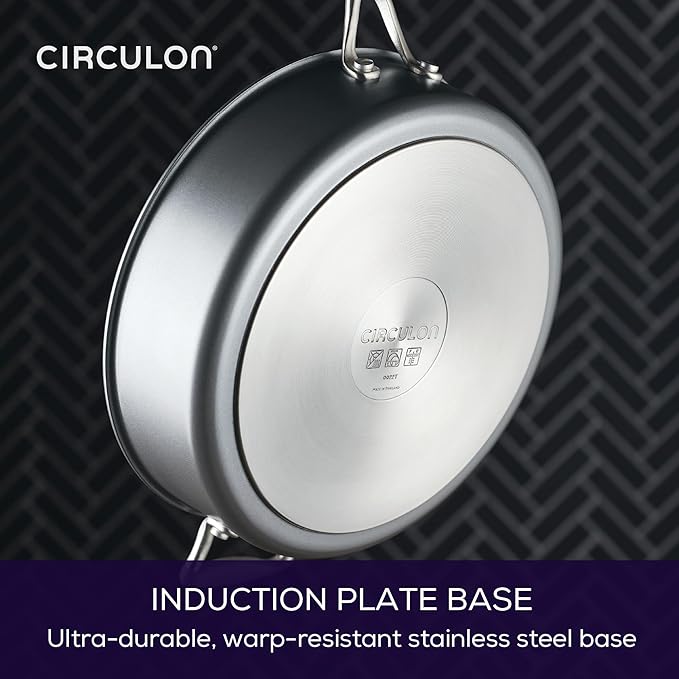 Circulon A1 Series with ScratchDefense Nonstick Induction Cookware, Large Saute Pan with Lid, Nonstick Pan, 5-Quart, Graphite - Image 5