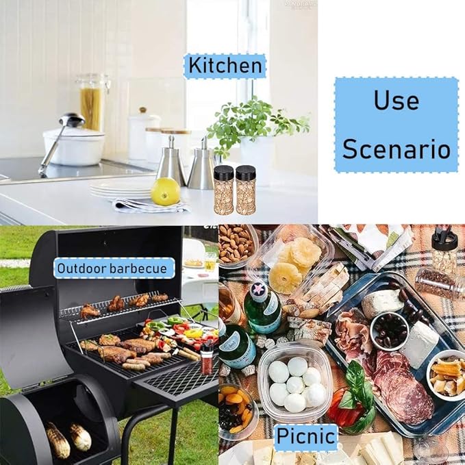 16 PCS 3.5oz Plastic Seasoning Containers with Black Screw Lids to Pour or Shake,Portable Empty Clear Spice Jars,Storage Seasoning Containers for Spice,Powders,Peppers - Image 6
