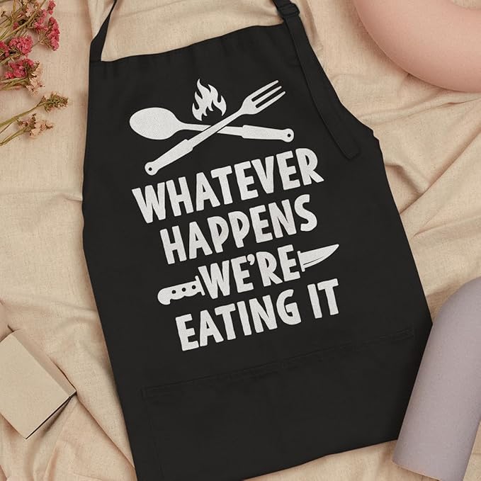 SANDJEST Funny Mens Aprons with Pockets for BBQ Grilling Cooking Grandpa Husband Apron for Birthday Christmas Father's Day