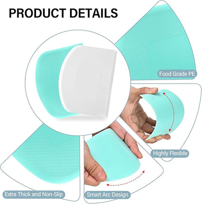 Ecavria Bench Scraper, Premium Stainless Steel Dough Scraper with 2 PCS Flexible Bowl Scraper, Dough Cutter with Measuring Scale, Versatile Kitchen Scraper Set for Pastry Bread Pizza Cake - Image 6