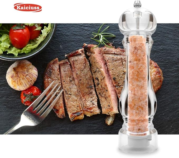 Salt Pepper Grinder Mill Arcylic,the Best Peppercorn Grinder with Adjustable Mill-Clear - Image 7