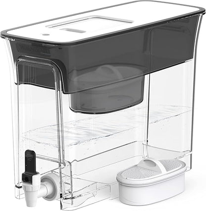 Waterdrop 35-Cup Slim Water Filter Dispenser, Large Capacity Water Filter Pitcher, 200-Gallon Long-Life, 5X Lifetime, Reduces Chlorine, PFOA/PFOS and More, BPA Free, Black (with 1 Filter) by Waterdrop