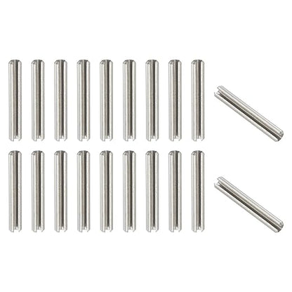 PATIKIL Slotted Spring Pin, 20 Pcs 3/16" x 1-3/8" (5.3mm x 35mm) 304 Stainless Steel Split Roll Pins Spring Dowel for Home Improvement Automotive Machine Repair, Silver