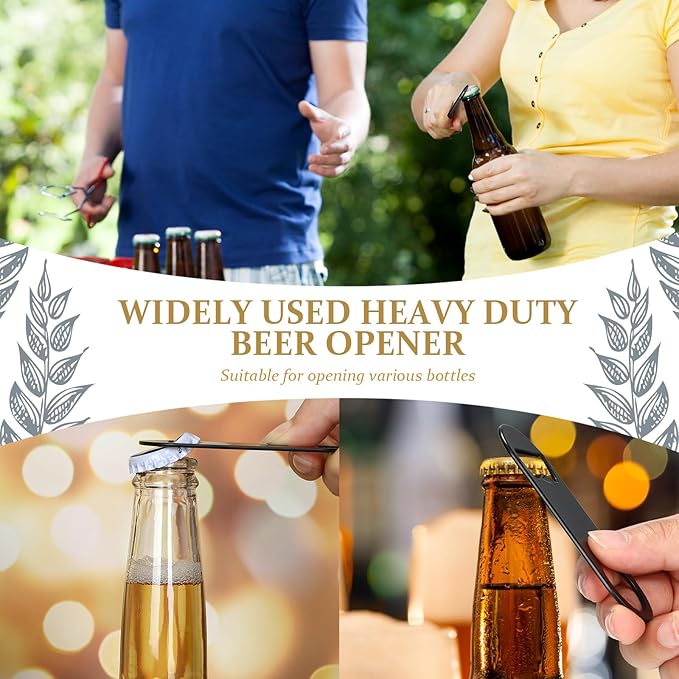 Remerry Bottle Openers Stainless Steel Flat Bottle Opener Bulk 3.4 x 1.3 Inches Bartender Beer Key Soda Can Mini Speed for Kitchen, Bar or Restaurant (Black,100 Pcs) - Image 4