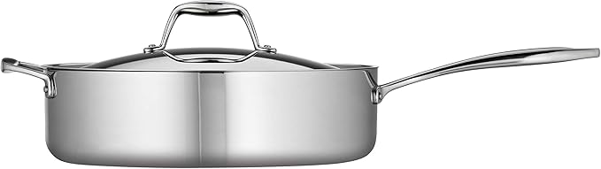 Tramontina Signature Tri-Ply Clad Stainless Steel 6-Quart Saute Pan with Lid, Induction-Ready Cooking Pan, Dishwasher-Safe, NSF-Certified, Made in Brazil - Image 2