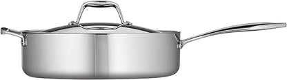 Tramontina Signature Tri-Ply Clad Stainless Steel 6-Quart Saute Pan with Lid, Induction-Ready Cooking Pan, Dishwasher-Safe, NSF-Certified, Made in Brazil - Image 2