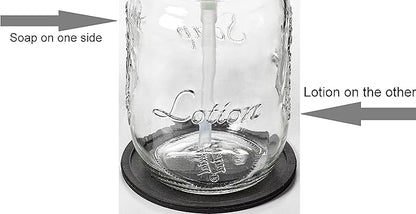 Mason Jar Soap and/or Lotion Dispenser with Gloss Black Dispenser Pump and Non Slip Coaster for Hand Sanitizer, Liquid Soap or Hand/Body Lotion (Gloss Black, Single 16oz)