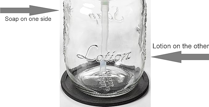 Mason Jar Soap and/or Lotion Dispenser with Gloss Black Pump Dispenser and Non Slip Coaster for Hand Sanitizer, Liquid Soap or Hand/Body Lotion (Gloss Black, 12oz &16oz)