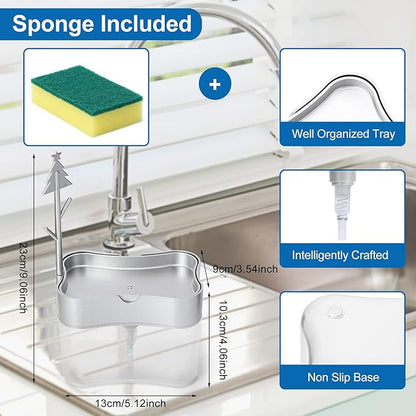 New 2026 Version Soap Dispenser with Added Features - Premium Quality Dish Soap Dispenser - Countertop Kitchen Soap Dispenser, Sink Dish Washing 13 Ounces (Sponge Included) - Image 3