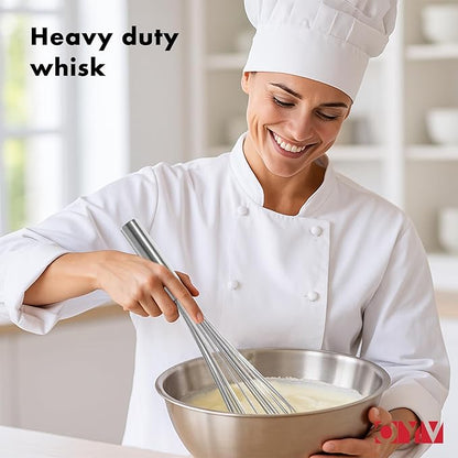OYV 18/10 Stainless Steel Large Whisk, 17" Commercial Heavy Duty Whisk for Whipping Eggs, Mixing Batter, Making Sauces, Long Wisk Dishwasher Safe - Image 6