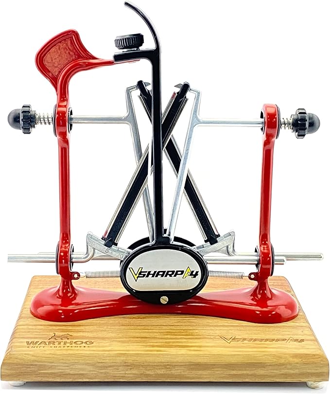 Warthog V-Sharp Elite Knife Sharpeners with Deluxe Wooden Base, Diamond Rods, Adjustable Angles, Metal Frame Construction - Image 2