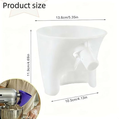 Flour Funnel for KitchenAid Mixer 5 Qt, Anti-Splash Attachment for Tilt-Head Stand Mixer 4.5 & 5 Quart (KSM150), Dishwasher Safe No-Mess Baking Tool, Easy Pour Accessory (Purple)