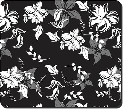 Rnivvi Dish Drying Mat for Kitchen Counter, 16 x 18" Cute Flower Theme Absorbent Heat Resistant Drying Pad with Non-slip Rubber, Coffee Bar Mats for Dish Rack Kitchen Accessories, Black White by Rnivvi