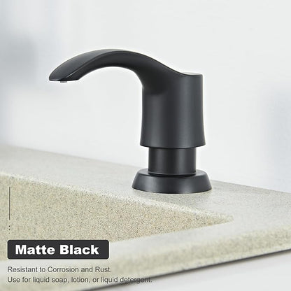 GAGALIFE Kitchen Sink Soap Dispenser - Sink Soap Dispenser Pump with 40" Silicone Extension Tube Kit (Matte Black), Say Goodbye to Frequent Refills G080-1B