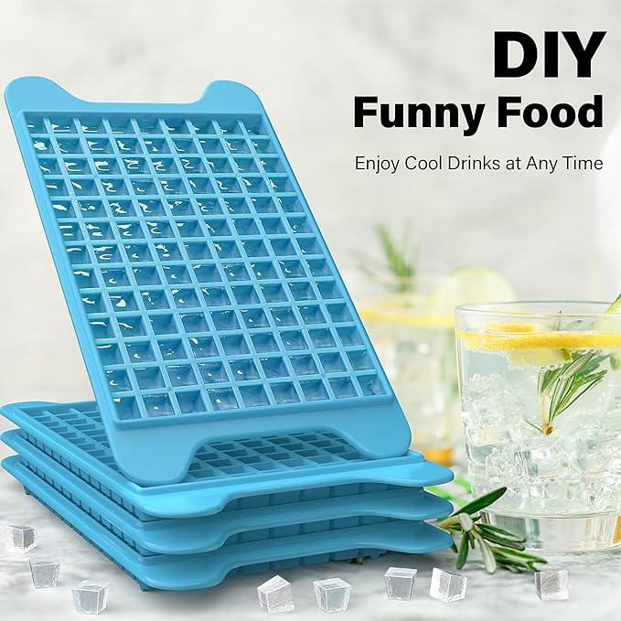 Mini Ice Cube Tray for Freezer: FDDBI Small Ice Trays for Freezer with Bin - 117×4PCS Easy Release Nugget Ice Tray - Crushed Ice Tray with Container - Image 5