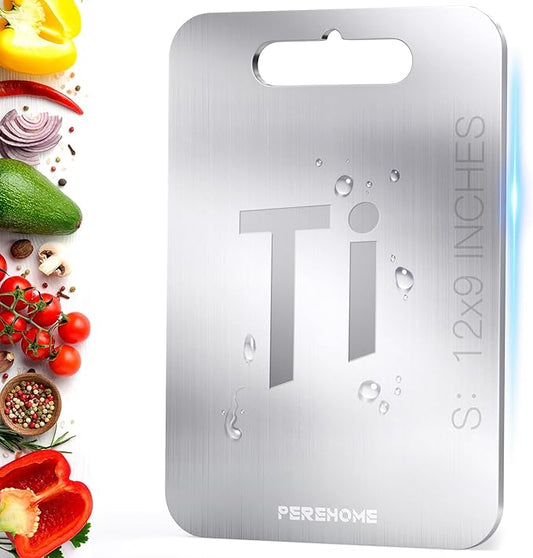 Titanium Cutting Board for Kitchen, Cutting Board Double Sided Food Grade, Chopping Boards with Handle, Dishwasher Safe, Cutting Boards For Meats, Fruits, Vegetables (12x9in)