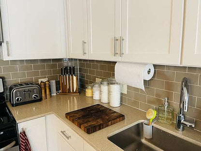 2nd Gen Paper Towel Holder Under Cabinet No Drilling, [More Sturdy] Self Adhesive or Drilling Paper Towel Holder Wall Mount for Kitchen, RV, [Fit Mega Paper Towel Roll] SUS304 Stainless Steel - Image 2