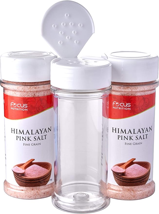 12 Pack of 6 Oz. Empty Clear Plastic Spice Bottles with White Sprinkle Top Lids For Storing and Dispensing Salt, Sweeteners and Spices - Food-Grade Spice Jars for Kitchen and Home Spice Organization - Image 5