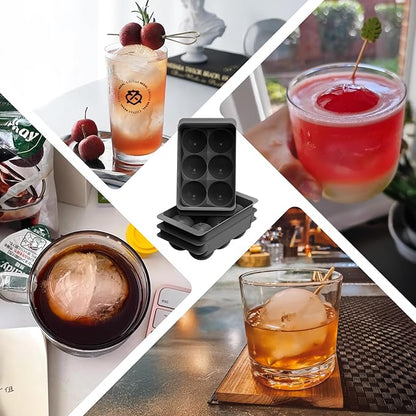 Large Ice Ball Maker Mold, 1.9" Round Ice Cube Mold for Whiskey Bourbon Cocktail, 6 Balls, Sphere Ice Mold, Big Ice Cube Tray with Container and Tongs, Easy to Fill & Release - Image 8