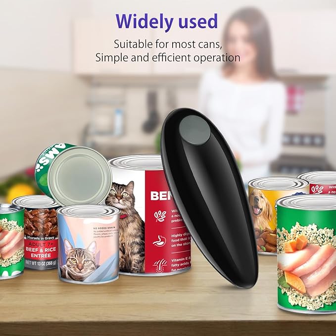 Electric Can Opener, Handheld One-touch Automatic Can opener, Smooth Edge Kitchen Gadget Can Openers Electric for Seniors with Arthritis - Image 2